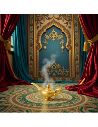 Lámpara de Genio de Aladino Miniatura 1/12 Dorada - Accesorio DIY