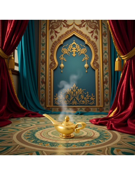 Lámpara de Genio de Aladino Miniatura 1/12 Dorada - Accesorio DIY