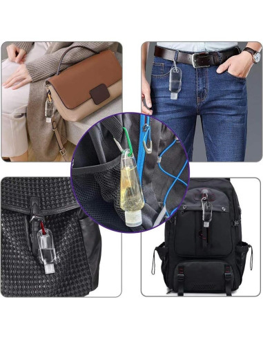 10 Botellas de Viaje JINEN 50ml a Prueba de Fugas con Llavero