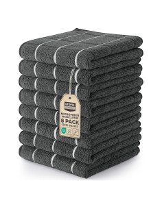 Juego de 8 Paños de Lavado Utopia Towels Microfibra 30x30cm Negro