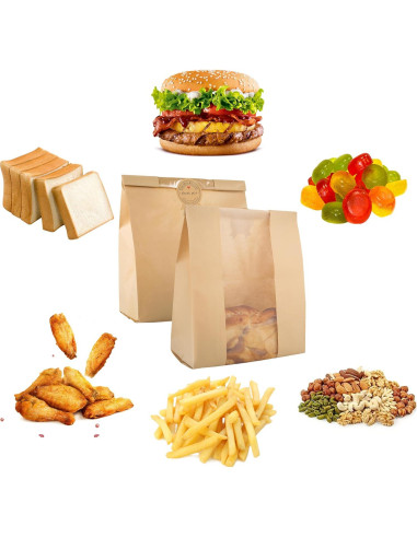 30 Bolsas de Pan Casero YMTLJHDSY con Ventana 34.8x20.8 cm