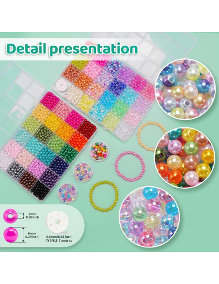 Kit de 2400 Perlas Multicolor GAGANIU 6mm para Pulseras Kit de 2400 Perlas Multicolor GAGANIU 6mm para Pulseras