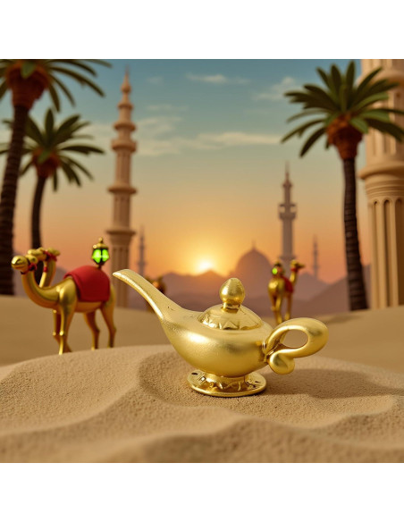 Lámpara de Genio de Aladino Miniatura 1/12 Dorada - Accesorio DIY