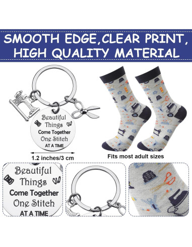 Conjunto de Regalos de Costura Abbylike 5 Piezas - Lona y Porcelana