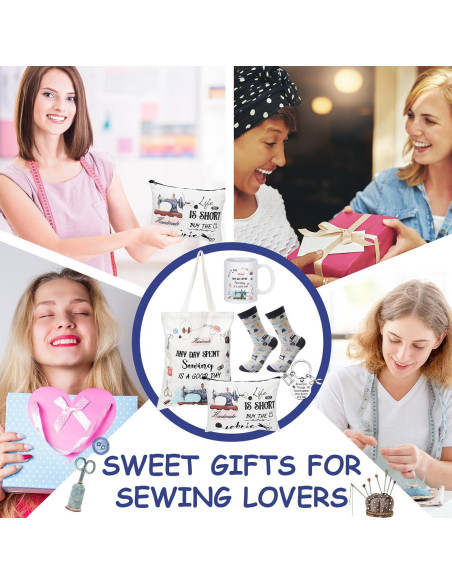 Conjunto de Regalos de Costura Abbylike 5 Piezas - Lona y Porcelana Conjunto de Regalos de Costura Abbylike 5 Piezas - Lona y Porcelana