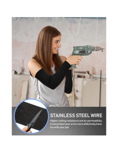 Mangas Protectores para Brazos Geyoga Mediano Negro Anti-Corte 2