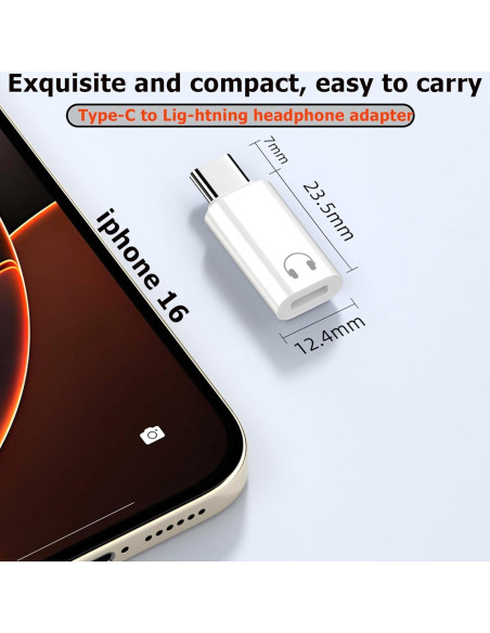 Adaptador de audio USB C a Lightning Shenzhenshiyoulanteerkeji - Blanco