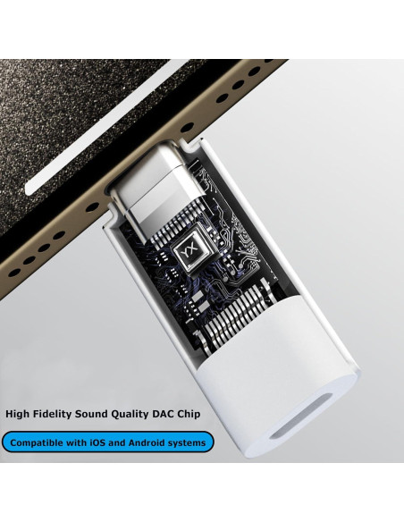 Adaptador de audio USB C a Lightning Shenzhenshiyoulanteerkeji - Blanco