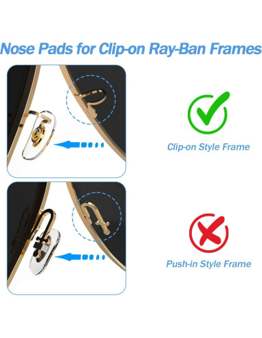 6 Pares Almohadillas Nasales Ray-Ban 16mm Doradas