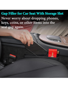 Relleno Espacio entre Asientos Coche INZSASO Negro 39x6x2.8cm 2