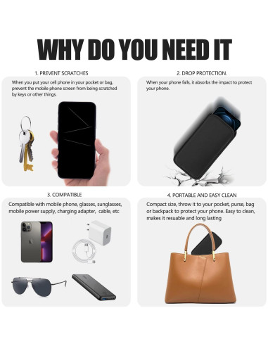 Funda de Neopreno YICHEEY para Teléfono Móvil Grande Negro