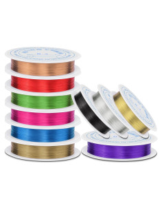 Alambre de Joyería de Cobre 0.3 mm - 10 Rollos Colores Surtidos
