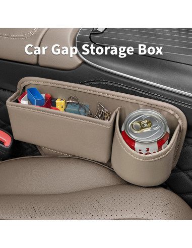 Organizador de Espacio entre Asientos BESSTAN Beige con Portavasos