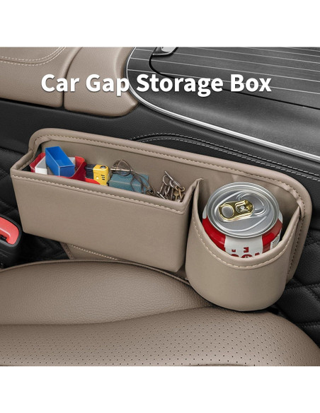 Organizador de Espacio entre Asientos BESSTAN Beige con Portavasos