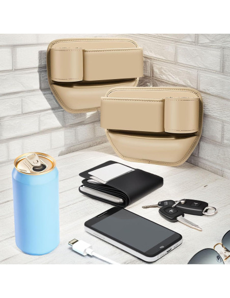 Organizador de Espacio entre Asientos BESSTAN Beige con Portavasos