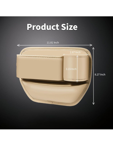 Organizador de Espacio entre Asientos BESSTAN Beige con Portavasos
