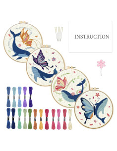 Kit de Bordado INFUNLY para Principiantes - Mariposa y Ballena