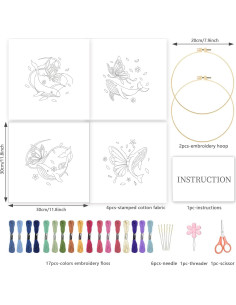 Kit de Bordado INFUNLY para Principiantes - Mariposa y Ballena 2