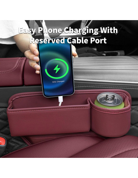 Organizador de Espacio entre Asientos BESSTAN Beige con Portavasos