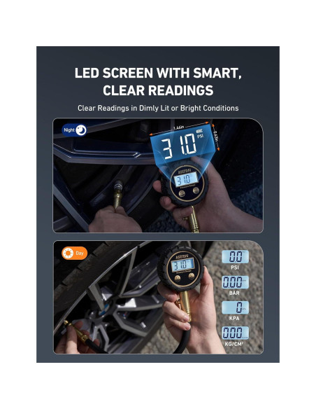 Medidor Digital de Presión de Neumáticos AstroAI Pro 3-250 PSI