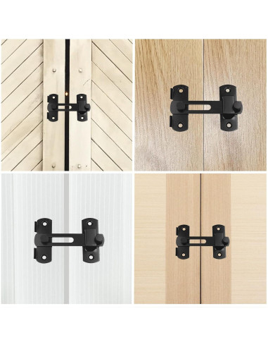 Cerradura de Puerta de Granero DOBLE 2 C, Acero al Carbono, Negra