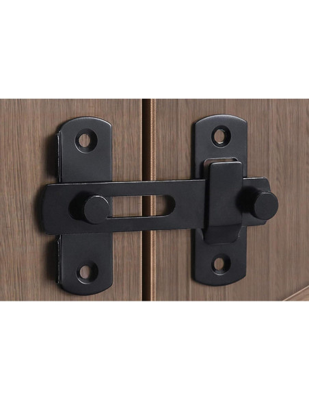 Cerradura de Puerta de Granero DOBLE 2 C, Acero al Carbono, Negra