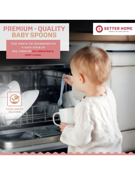 Cucharas Suaves para Bebés Setter Home - Silicona Apta Lavavajillas Cucharas Suaves para Bebés Setter Home - Silicona Apta Lavavajillas
