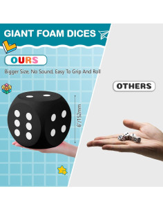 Dados de Espuma Gigantes Shappy 15.24 cm Juguete Educativo Negro 2