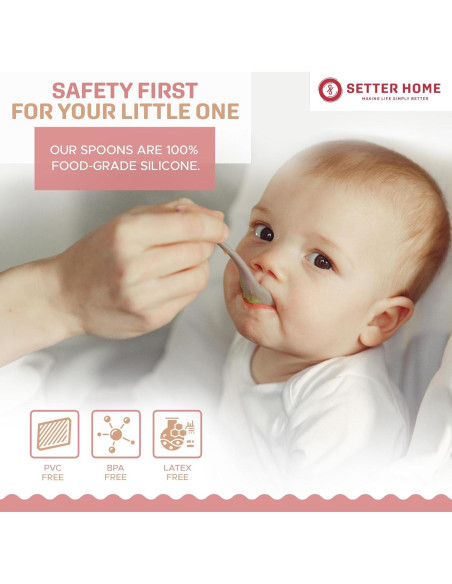Cucharas Suaves para Bebés Setter Home - Silicona Apta Lavavajillas Cucharas Suaves para Bebés Setter Home - Silicona Apta Lavavajillas