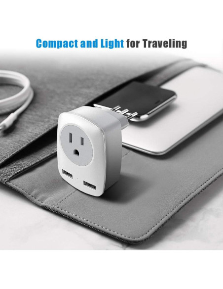 Adaptador de Enchufe JARVANIA Tipo-L para Italia y Chile