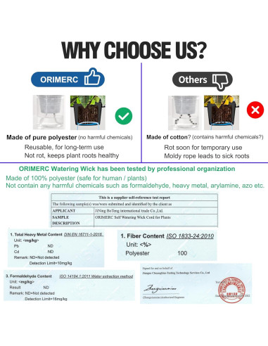 Cuerda de Riego Capilar ORIMERC 4.57m 1/6" para Plantas