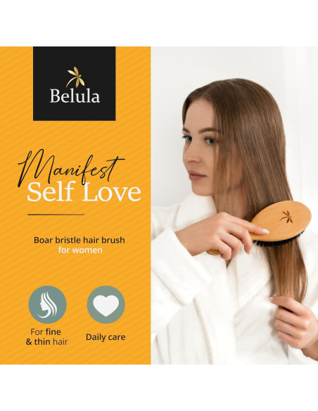 Cepillo de Cerdas de Jabalí Belula para Cabello Fino - Set Completo