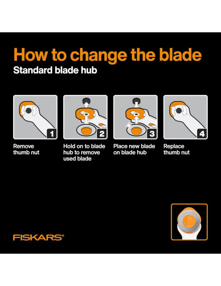 Cortador Rotativo Fiskars 45mm Acero Premium para Tela