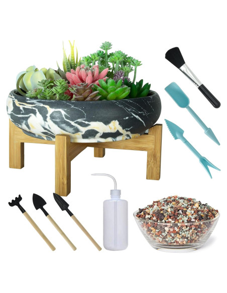 Maceta Suculenta Cerámica Mármol ARTKETTY 25.4cm con Drenaje Maceta Suculenta Cerámica Mármol ARTKETTY 25.4cm con Drenaje