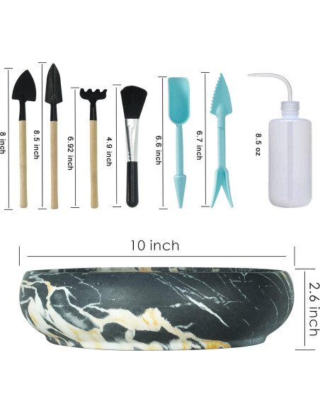 Maceta Suculenta Cerámica Mármol ARTKETTY 25.4cm con Drenaje Maceta Suculenta Cerámica Mármol ARTKETTY 25.4cm con Drenaje