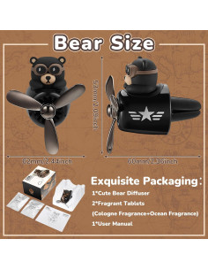 Ambientador de coche Tallew en forma de oso con hélice 2