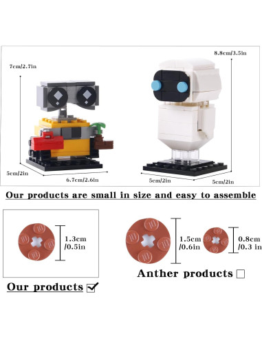 Conjunto de Bloques de Construcción Robots Wall-e y Eve 155 Piezas