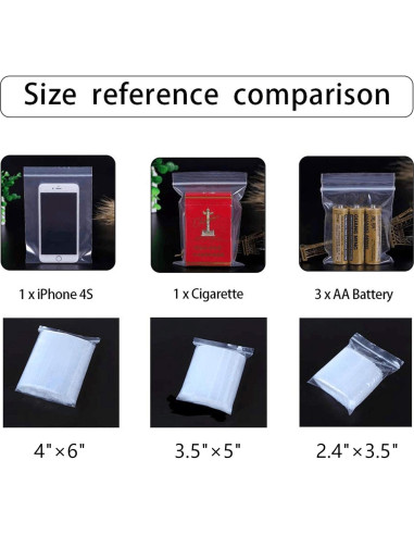 Bolsas de Plástico Transparentes BornFeel 300pcs 3 Tamaños