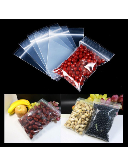 Bolsas de Plástico Transparentes BornFeel 300pcs 3 Tamaños