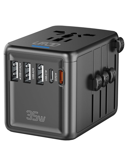 Adaptador de Viaje Universal URJD 35W Carga Rápida 6 Puertos