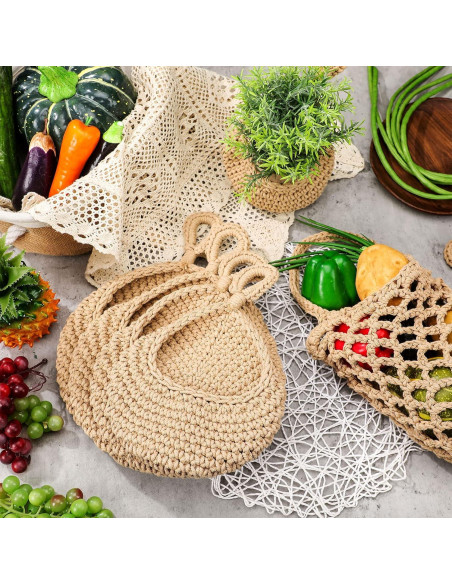 9 Cestas Colgantes de Yute Woanger para Almacenamiento Cocina