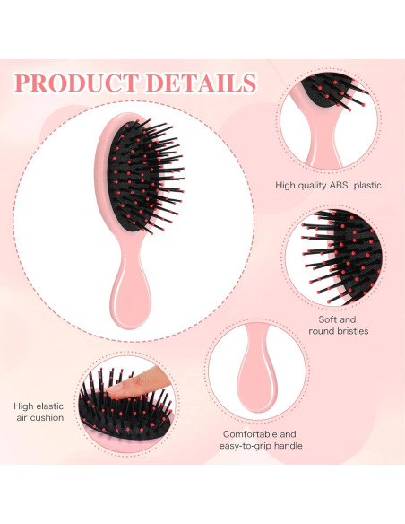 Mini Cepillos para el Cabello Nuenen 3 Piezas Viaje Suaves
