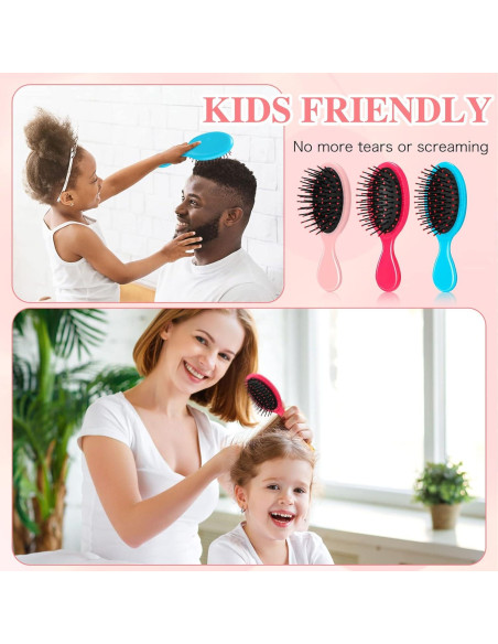 Mini Cepillos para el Cabello Nuenen 3 Piezas Viaje Suaves