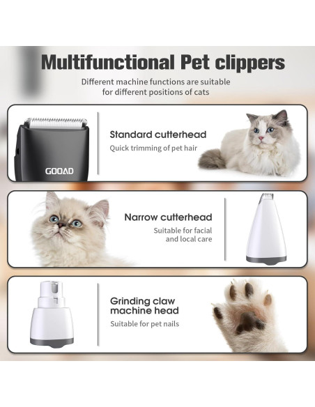 Kit de Aseo Inalámbrico para Gatos Gooad - Cortadora y Recortadora