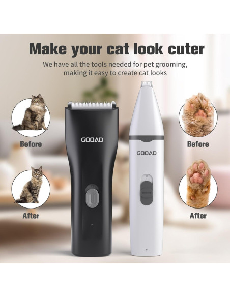 Kit de Aseo Inalámbrico para Gatos Gooad - Cortadora y Recortadora