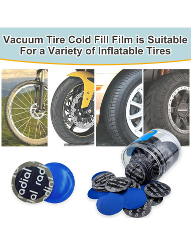 Kit de Reparación de Neumáticos BONFQERT 80 Pcs 2.4"