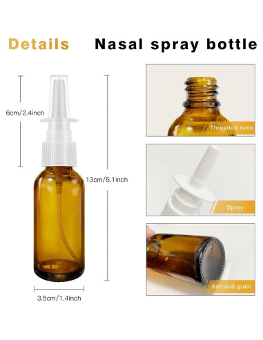 Botellas de Spray Nasal Vacías GIVAMEIHF 6Pcs 30ml Ámbar