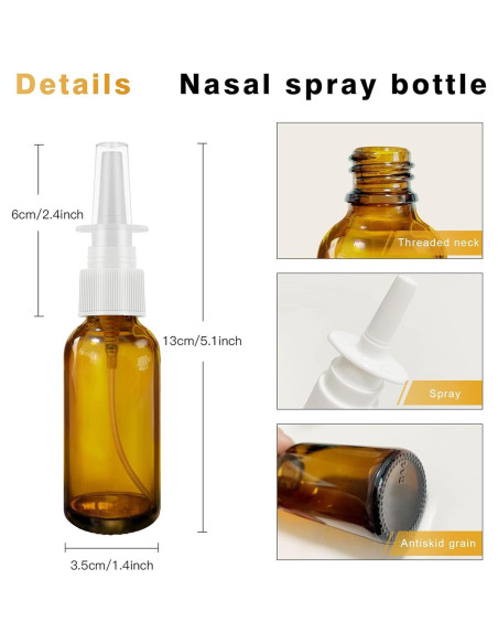 Botellas de Spray Nasal Vacías GIVAMEIHF 6Pcs 30ml Ámbar