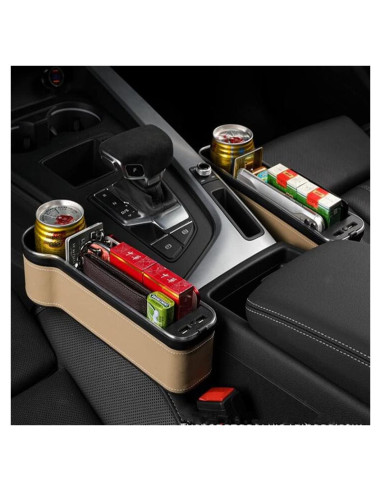 Organizador Tumecos para Espacio entre Asientos con Luz y Carga USB