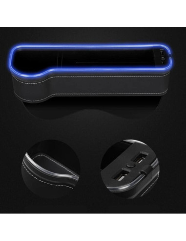 Organizador Tumecos para Espacio entre Asientos con Luz y Carga USB